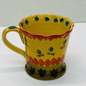 Neiman Marcus Pottery Oversized Mug/Coffee Cup Floral Made Italy French Country